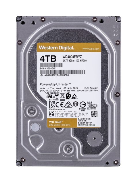 Dysk twardy HDD WD Gold 4TB 3,5" SATA WD4004FRYZ Dysk twardy HDD WD Gold 4TB 3,5" SATA WD4004FRYZ