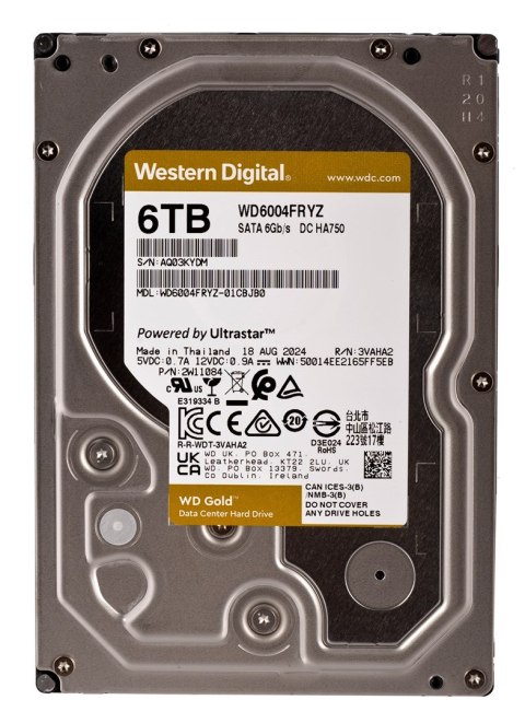 Dysk twardy HDD WD Gold 6TB 3,5" SATA WD6004FRYZ Dysk twardy HDD WD Gold 6TB 3,5" SATA WD6004FRYZ