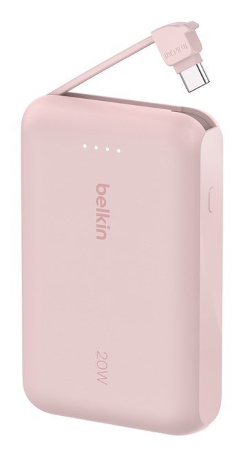 BELKIN POWERBANK 10 000 MAH, 20W, KABEL USB-C,PINK BELKIN POWERBANK 10 000 MAH, 20W, KABEL USB-C,PINK