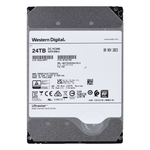 Dysk serwerowy HDD Western Digital Ultrastar HC580 WUH722424ALE6L4 (24 TB; 3,5"; SATA) Dysk serwerowy HDD Western Digital Ultrastar HC580 WUH722424ALE6L4 (24 TB; 3,5"; SATA)