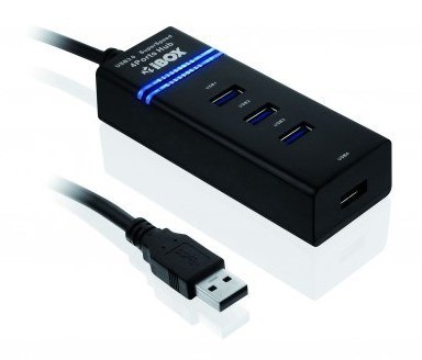 Hub IBOX USB 3.0 CZARNY 4-PORTY IUH3FB (4x USB 3.0; kolor czarny) Hub IBOX USB 3.0 CZARNY 4-PORTY IUH3FB (4x USB 3.0; kolor czarny)