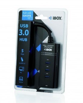 Hub IBOX USB 3.0 CZARNY 4-PORTY IUH3FB (4x USB 3.0; kolor czarny) Hub IBOX USB 3.0 CZARNY 4-PORTY IUH3FB (4x USB 3.0; kolor czarny)