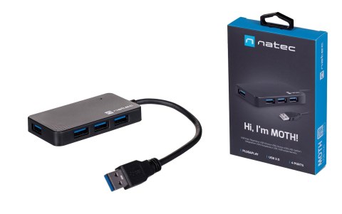 Hub NATEC Moth NHU-1342 (4x USB 3.0; kolor czarny) Hub NATEC Moth NHU-1342 (4x USB 3.0; kolor czarny)