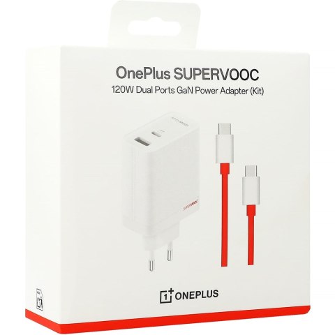 OnePlus Charger SUPERVOOC 120W 2 Ports with Cable White OnePlus Charger SUPERVOOC 120W 2 Ports with Cable White