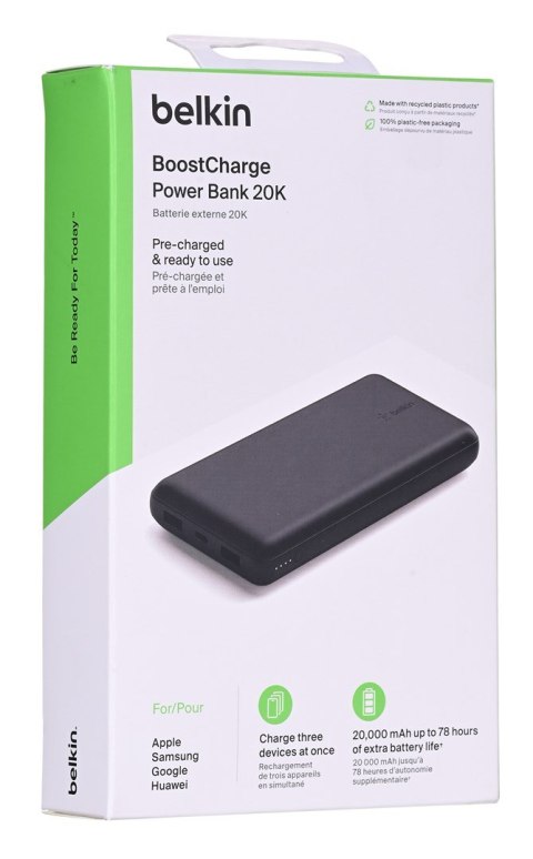 Powerbank Belkin BoostCharge Power Bank 20K 2xUSB-A + 1xUSB-C 20000mAh 15W Black Powerbank Belkin BoostCharge Power Bank 20K 2xUSB-A + 1xUSB-C 20000mAh 15W Black
