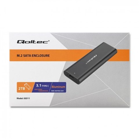 QOLTEC OBUDOWA DO DYSKÓW KIESZEŃ M.2 SATA SSD | NVME | USB TYP C QOLTEC OBUDOWA DO DYSKÓW KIESZEŃ M.2 SATA SSD | NVME | USB TYP C