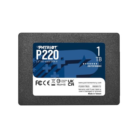 SSD PATRIOT P220 1TB SATA 2,5" SSD PATRIOT P220 1TB SATA 2,5"