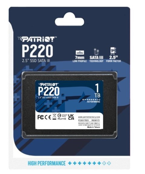 SSD PATRIOT P220 1TB SATA 2,5" SSD PATRIOT P220 1TB SATA 2,5"