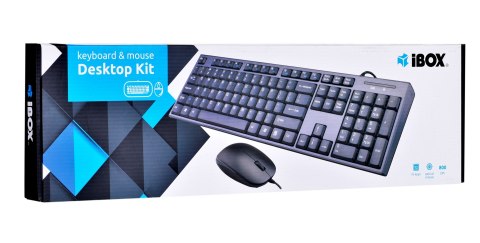 Zestaw klawiatura + mysz IBOX IKMS606 (USB 2.0; (US); kolor czarny; optyczna; 800 DPI) Zestaw klawiatura + mysz IBOX IKMS606 (USB 2.0; (US); kolor czarny; optyczna; 800 DPI)
