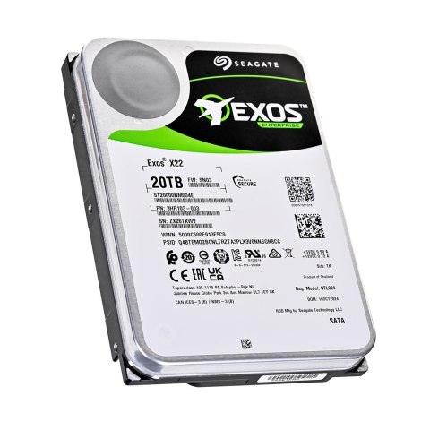 Dysk twardy HDD Seagate Exos X22 20TB 3,5" SATA ST20000NM004E Dysk twardy HDD Seagate Exos X22 20TB 3,5" SATA ST20000NM004E