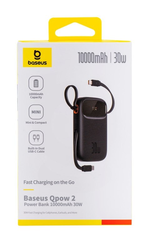 Powerbank Baseus Qpow 2 10000mAh 30W 2xUSB-C (czarny) Powerbank Baseus Qpow 2 10000mAh 30W 2xUSB-C (czarny)