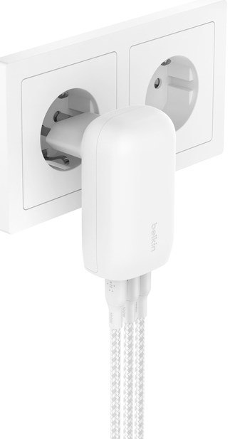 Ładowarka Belkin BoostCharge 3 Port USB-C PD 3.1 PPS Wall Charger 67W White Ładowarka Belkin BoostCharge 3 Port USB-C PD 3.1 PPS Wall Charger 67W White