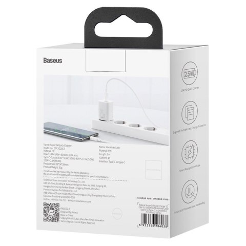 BASEUS ŁADOWARKA SIECIOWA Z KABLEM TZCCSUP-L02 1C BASEUS ŁADOWARKA SIECIOWA Z KABLEM TZCCSUP-L02 1C
